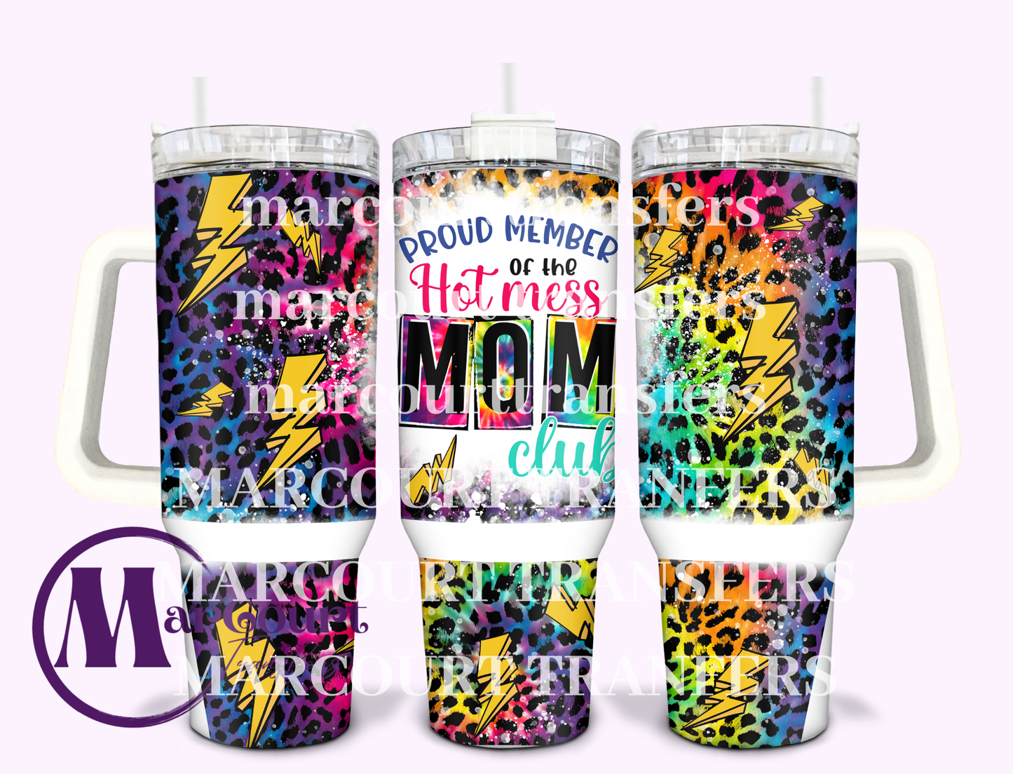 HOT MESS MOM CLUB 1 -40 0Z-UV DTF CUP WRAP