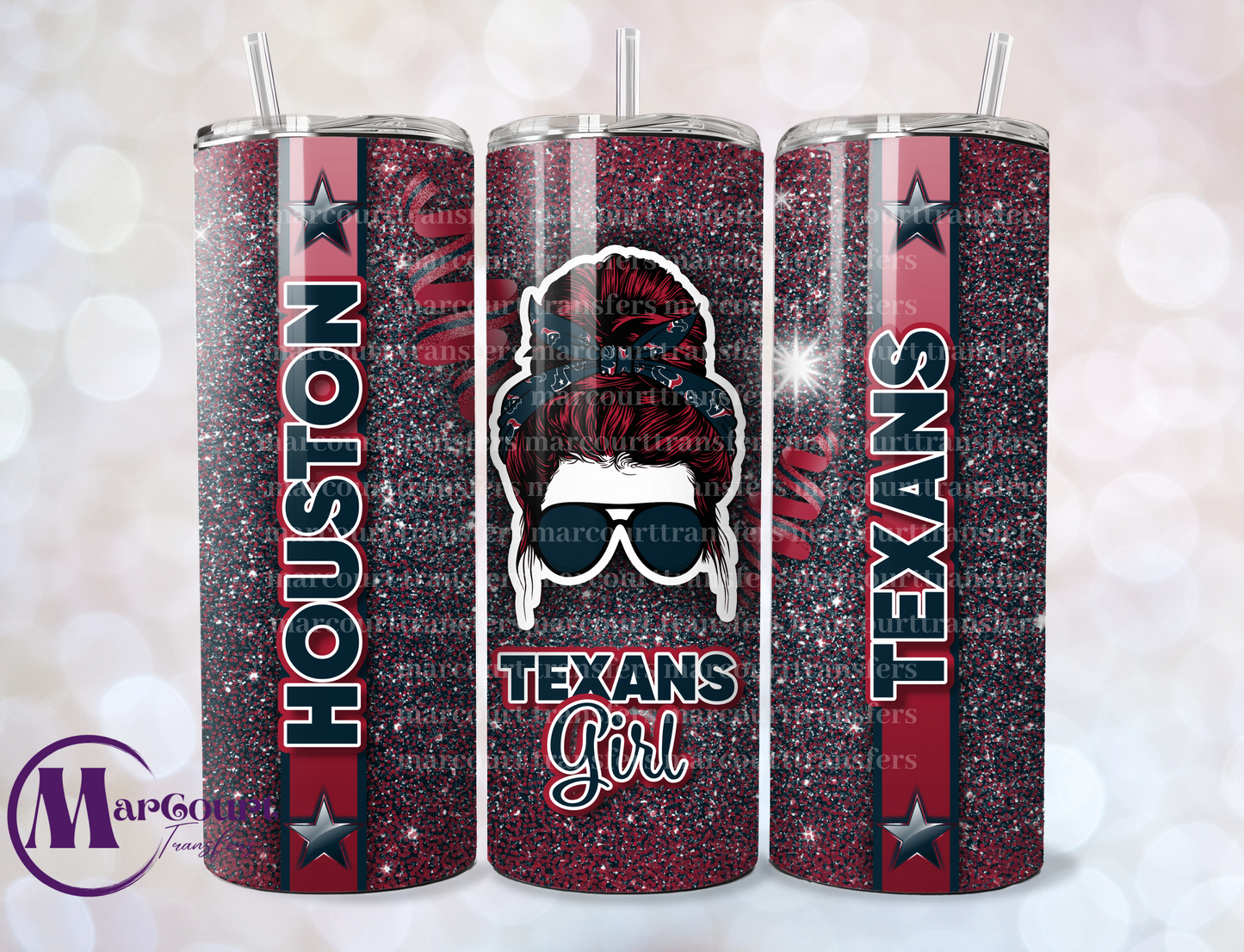 HOUSTON TEXANS GIRL-20-SKINNY SUBLIMATION TUMBLER TRANSFER (Copy)