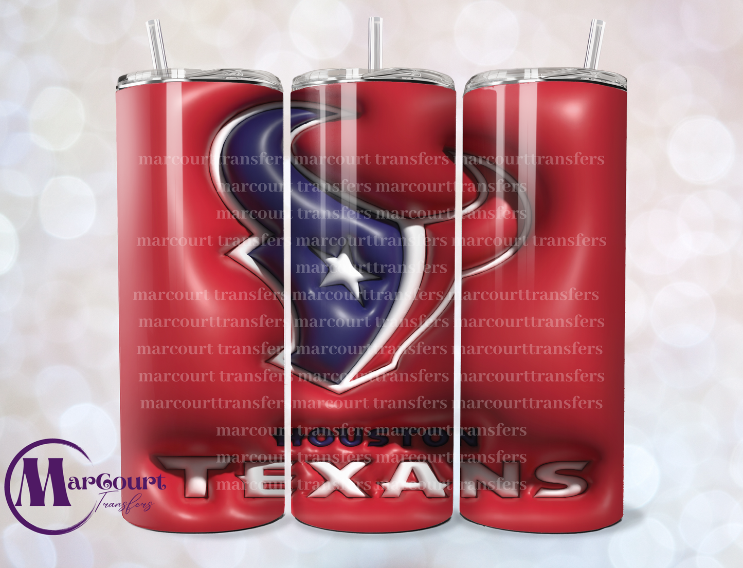 HOUSTON TEXANS INFLATED-20-SKINNY SUBLIMATION TUMBLER TRANSFER