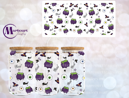 HALLOWEEN BOO WITCH-16 0Z-UV DTF CUP WRAP