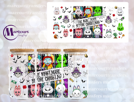 HALLOWEEN NIGHT BEFORE CHRISTMAS LABUBU-16 0Z-UV DTF CUP WRAP