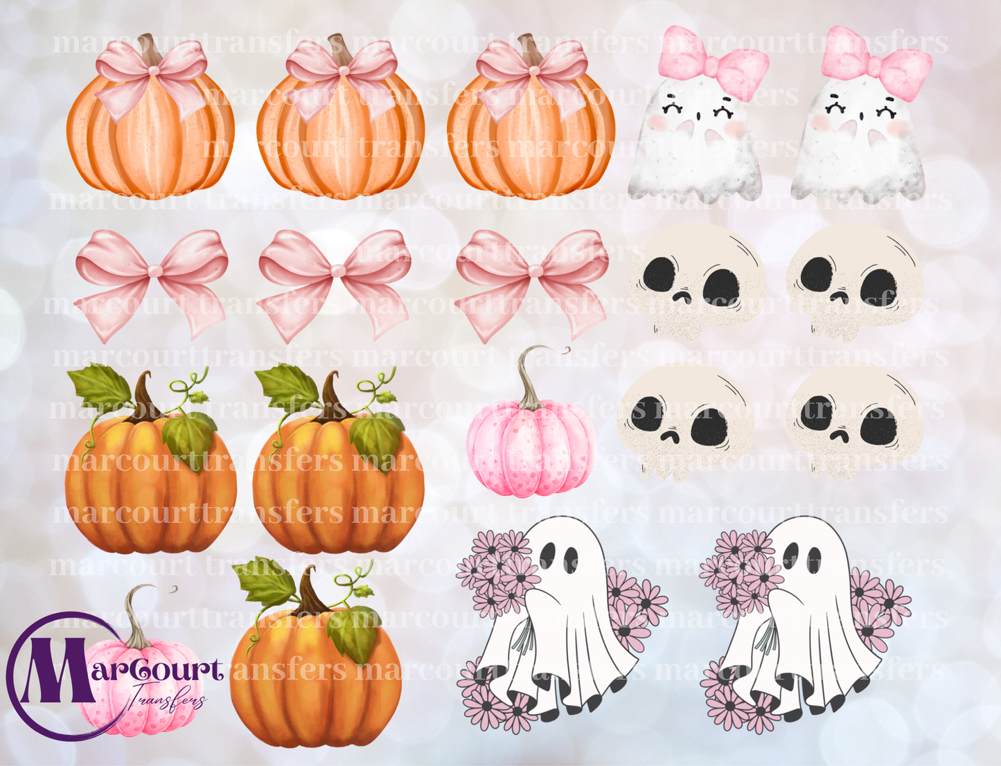 HALLOWEEN AND PINK BOW ELEMENTS