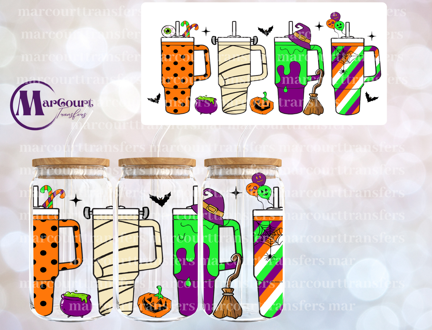 HALLOWEEN TUMBLER CUPS-16 0Z-UV DTF CUP WRAP