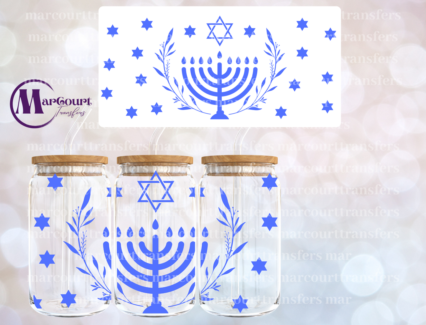 HANNUKAH 2-16 0Z-UV DTF CUP WRAP