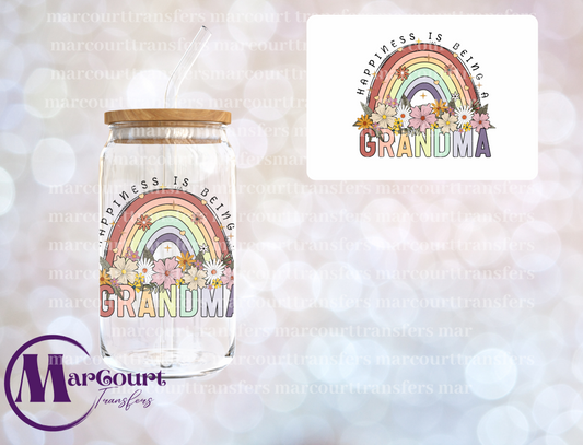 HAPPINESS IS BEING A GRANDMA-DECAL-UV DTF CUP WRAP