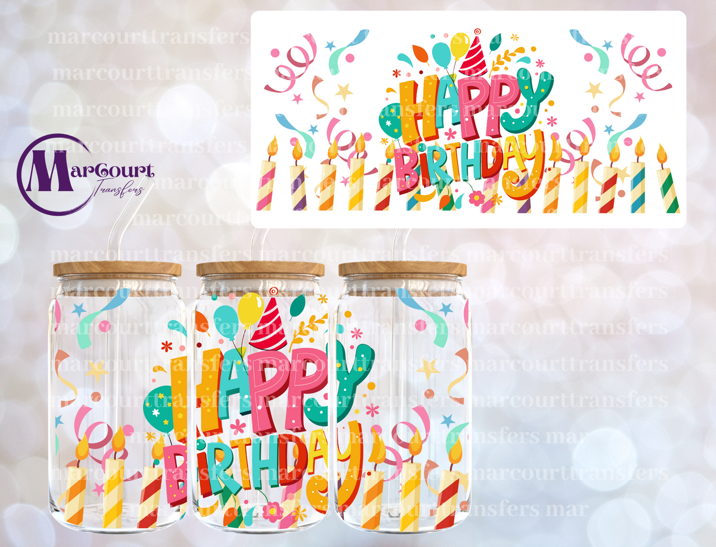 HAPPY BIRTHDAY-16 0Z-UV DTF CUP WRAP