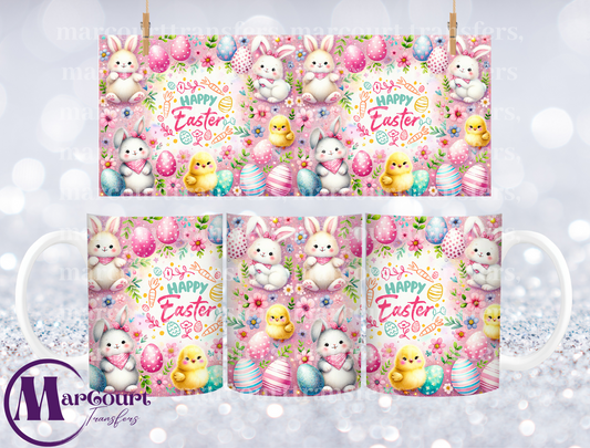 HAPPY EASTER BUNNY AND CHICKS-MUG TRANSFER