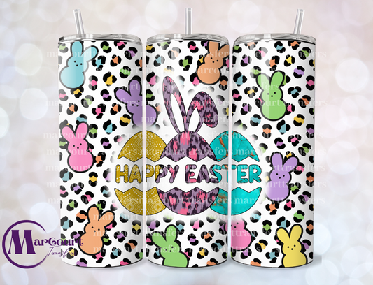 HAPPY EASTER BUNNY EGGS AND PEEPS-SKINNY TUMBLER TRANSFER (SUBLIMATION)