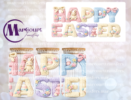 HAPPY EASTER FAUX YARN-16 0Z-UV DTF CUP WRAP