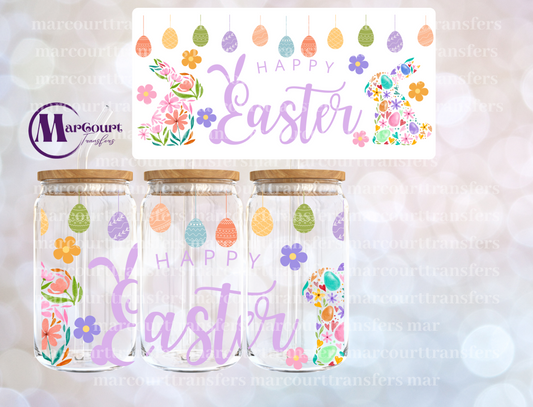 HAPPY EASTER HANGING EGGS AND BUNNIES-16 0Z-UV DTF CUP WRAP