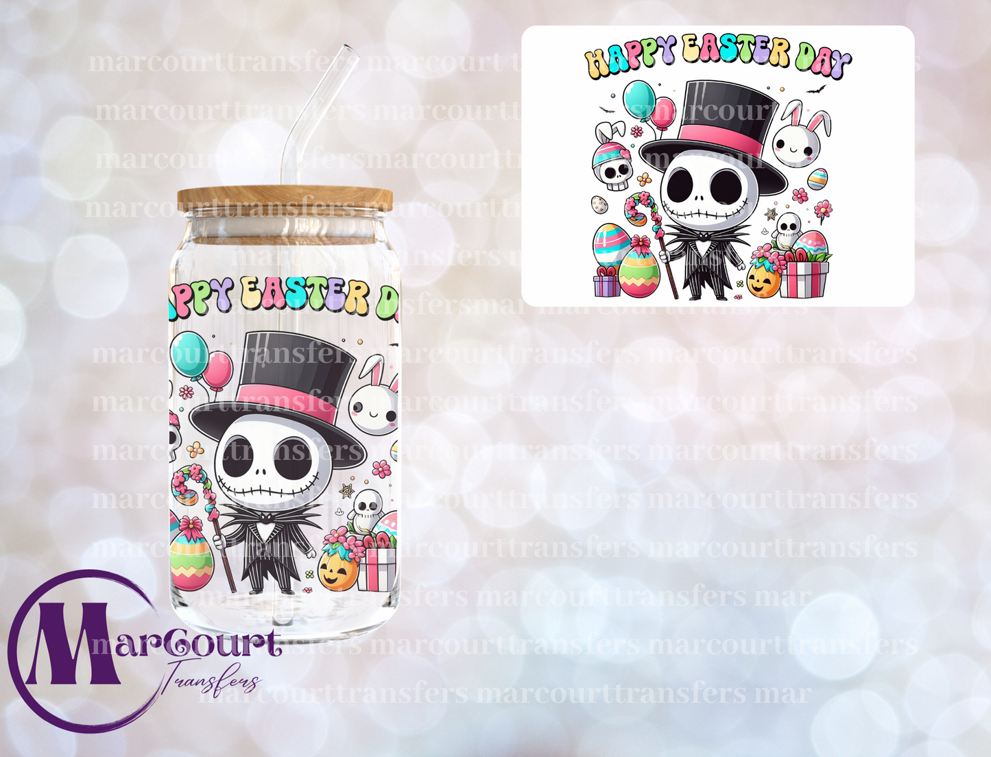 HAPPY EASTER JACK SKELLINGTON -DECAL-UV DTF CUP WRAP