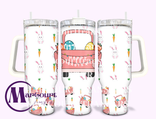 HAPPY EASTER PICKUP TRUCK-40 0Z-SUBLIMATION TUMBLER TRANSFER