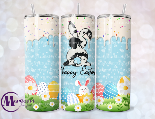 HAPPY EASTER SPRINKLES WITH BUNNY-SKINNY TUMBLER TRANSFER (SUBLIMATION)
