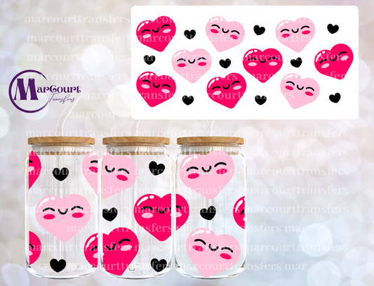 HAPPY HEARTS-16 0Z-UV DTF CUP WRAP