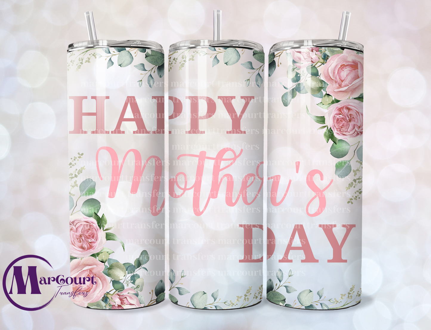 HAPPY MOTHER'S DAY (FLORAL)-20 OZ-UV DTF CUP WRAP