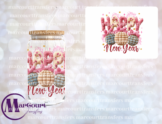 HAPPY NEW YEAR FAUX YARN-DECAL-UV DTF CUP WRAP