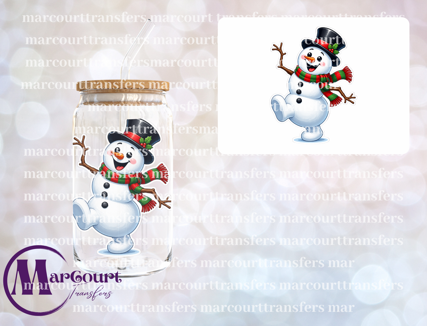 HAPPY SNOWMAN-UV DTF CUP WRAP