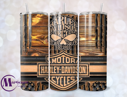 HARLEY DAVIDSON BROWN-SKINNY TUMBLER TRANSFER