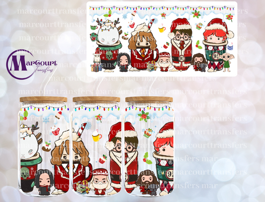 HARRY POTTER CHRISTMAS DRINKS-16 0Z-UV DTF CUP WRAP