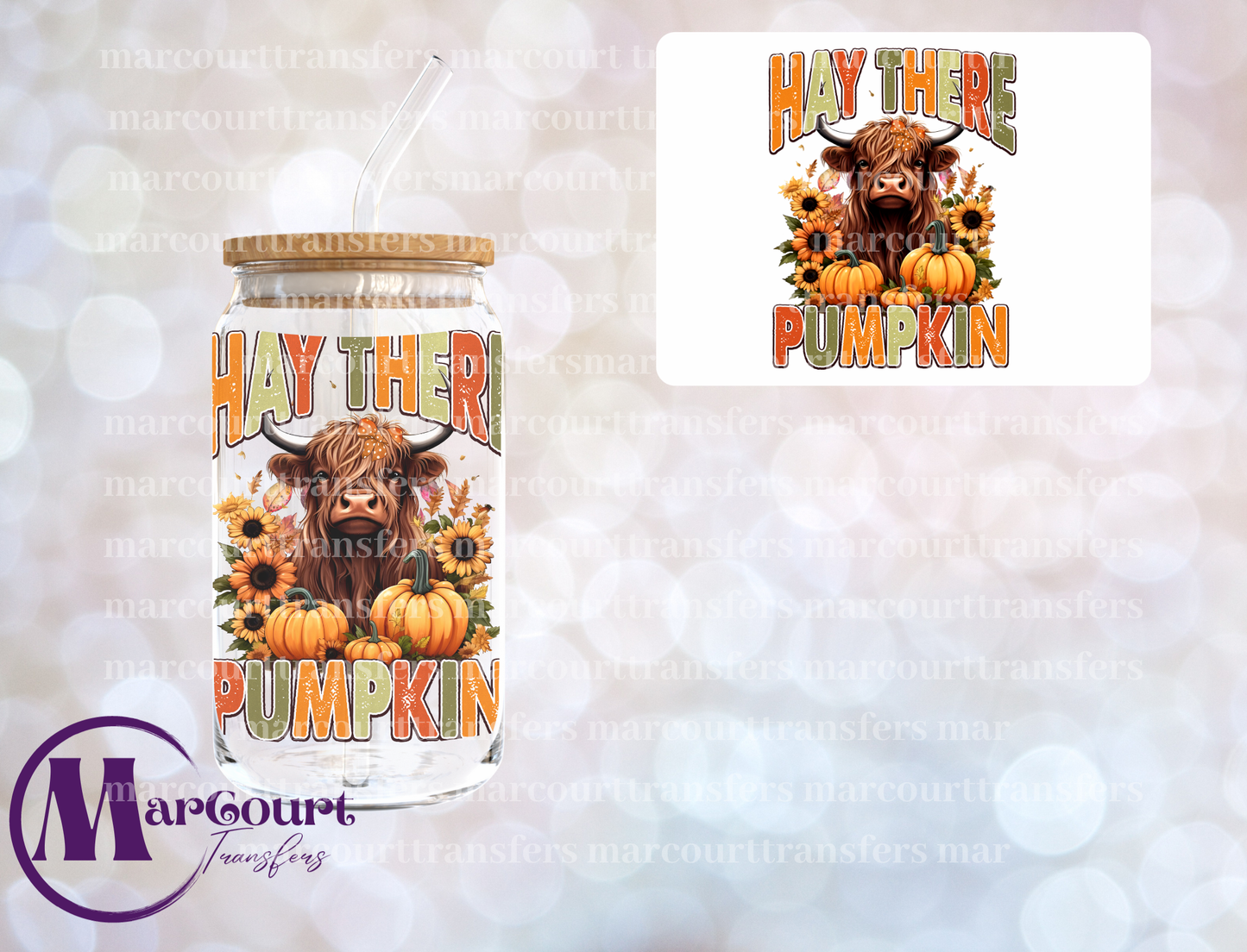 HAY THERE PUMPKIN-DECAL-UV DTF CUP WRAP