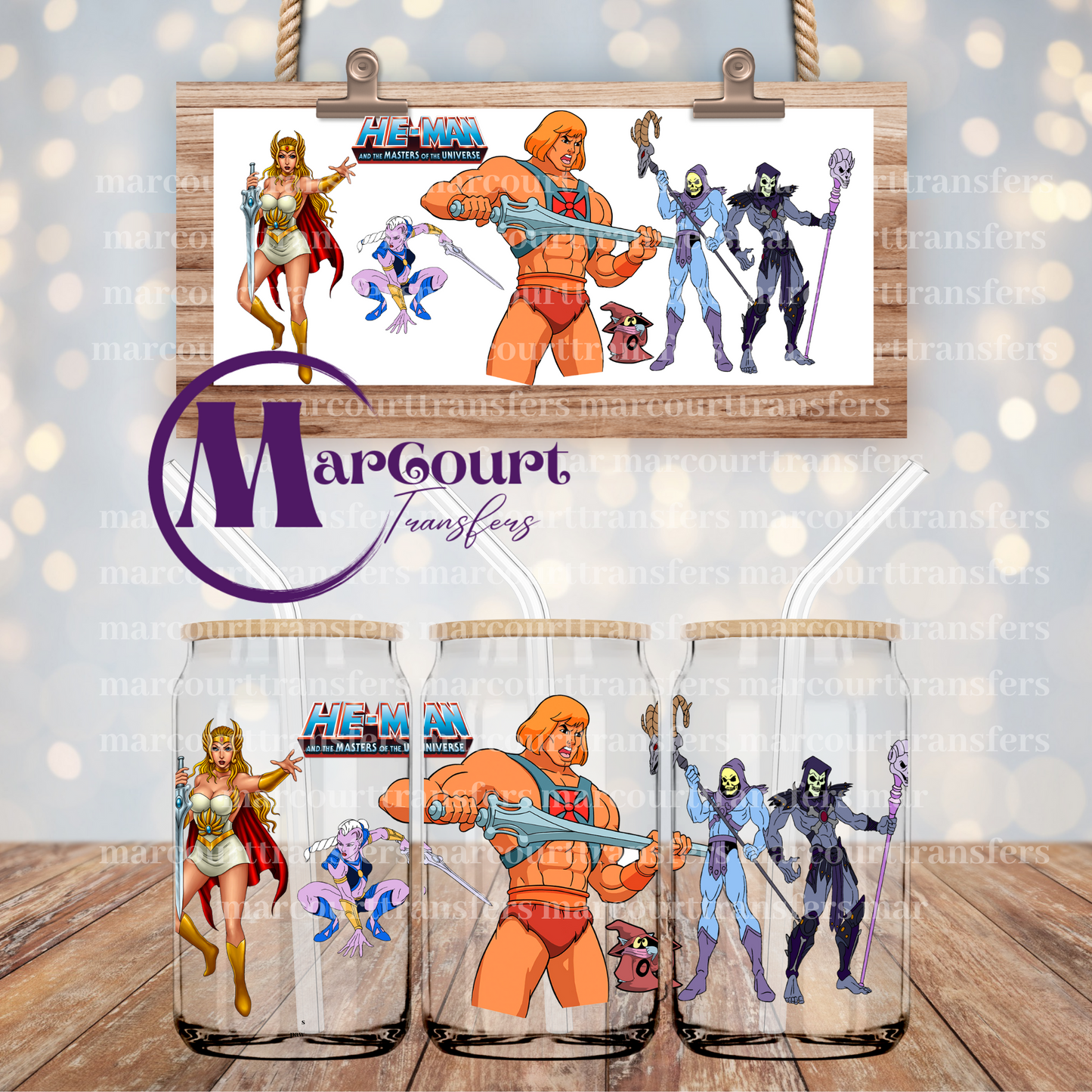 HE-MAN AND THE MASTERS OF THE UNIVERSE-16 0Z-UV DTF CUP WRAP