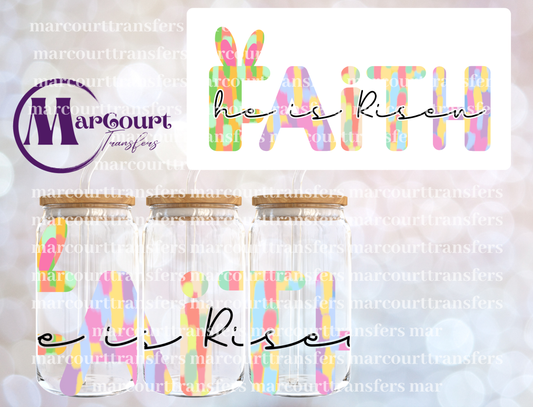 HE IS RISEN FAITH-16 0Z-UV DTF CUP WRAP