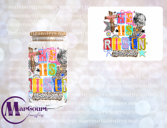 HE IS RISEN MATTHEW 28 6-DECAL-UV DTF CUP WRAP