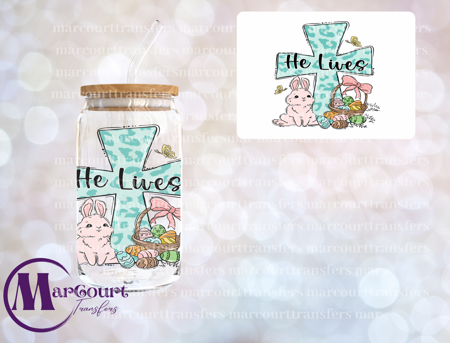 HE LIVES-UV DTF CUP WRAP