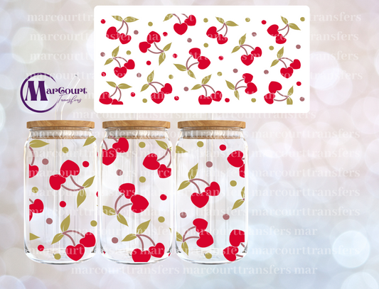 HEART CHERRIES-16 0Z-UV DTF CUP WRAP