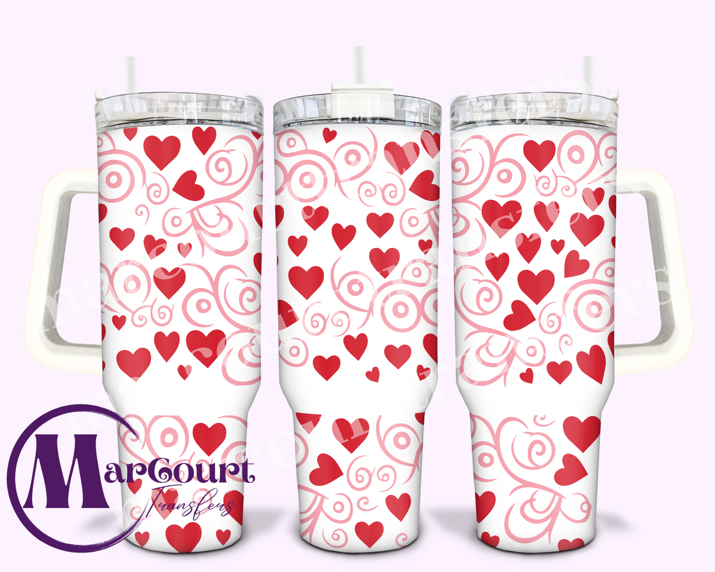 HEARTS AND SWIRLS-40 0Z-UV DTF CUP WRAP