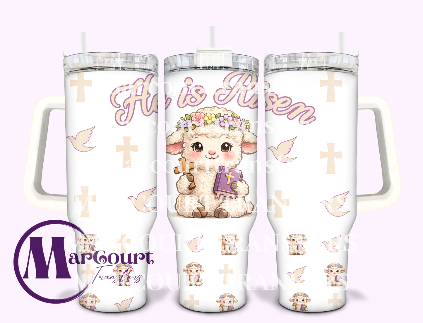 HE IS RISEN LAMB-40 0Z-UV DTF CUP WRAP