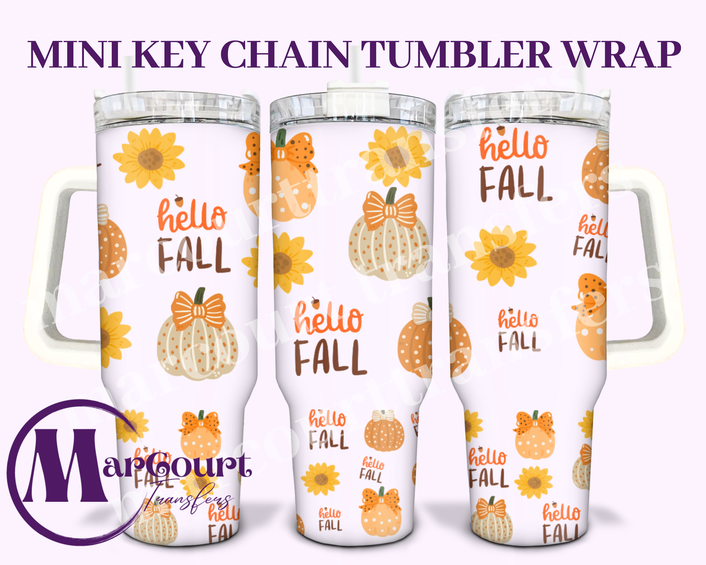 HELLO FALL MINI PUMPKIN-MINI TUMBLER KEYCHAIN WRAP