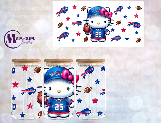 HELLO KITTY BUFFALO BILLS-16 0Z-UV DTF CUP WRAP