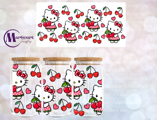 KITTY CHERRIES-16 0Z-UV DTF CUP WRAP