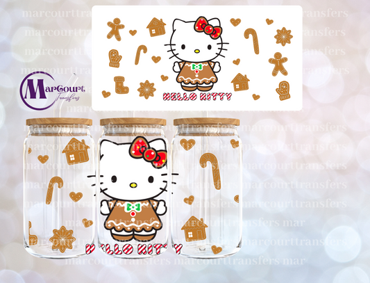 KITTY GINGERBREAD 2-16 0Z-UV DTF CUP WRAP