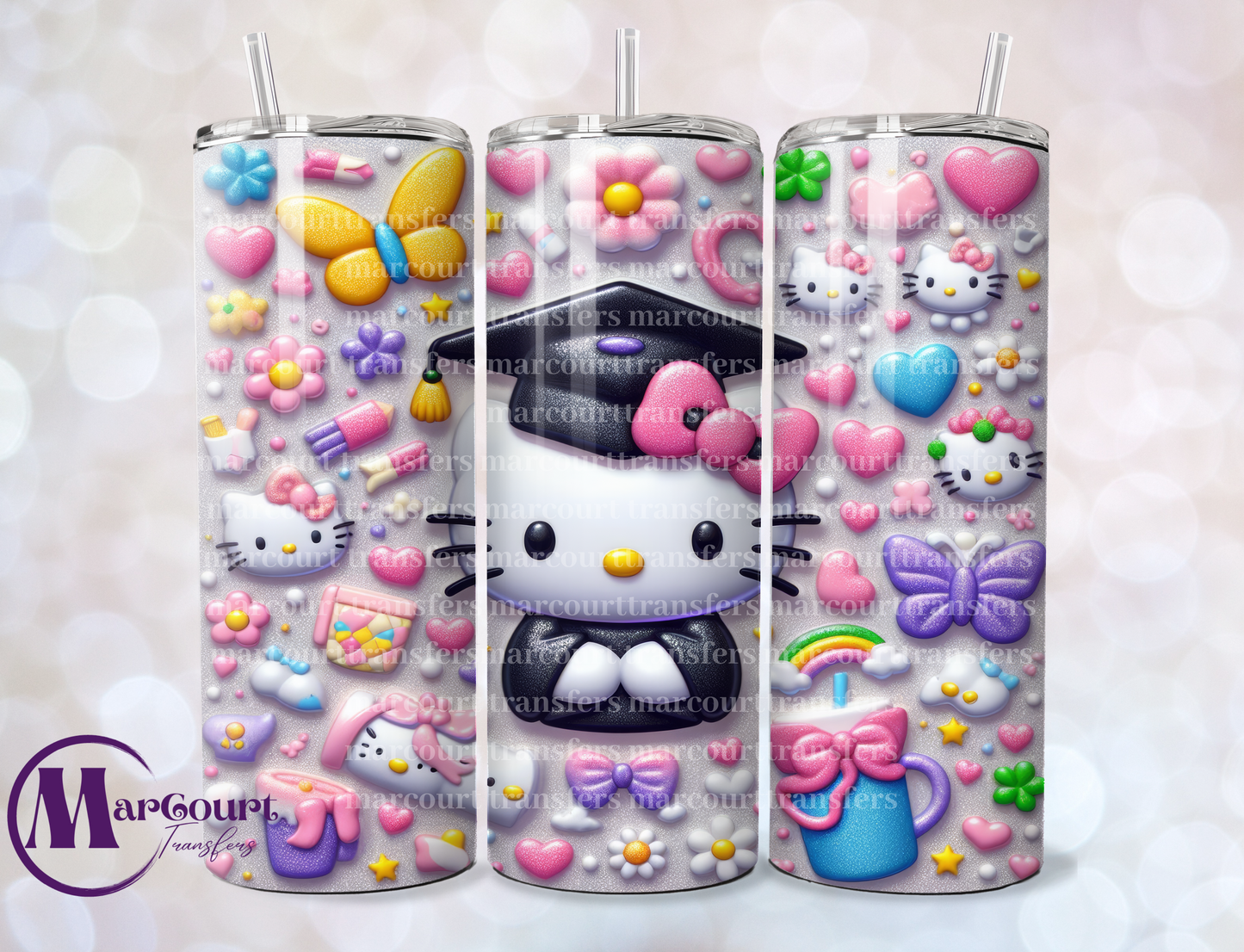 HELLO KITTY GRADUATION-SKINNY TUMBLER TRANSFER