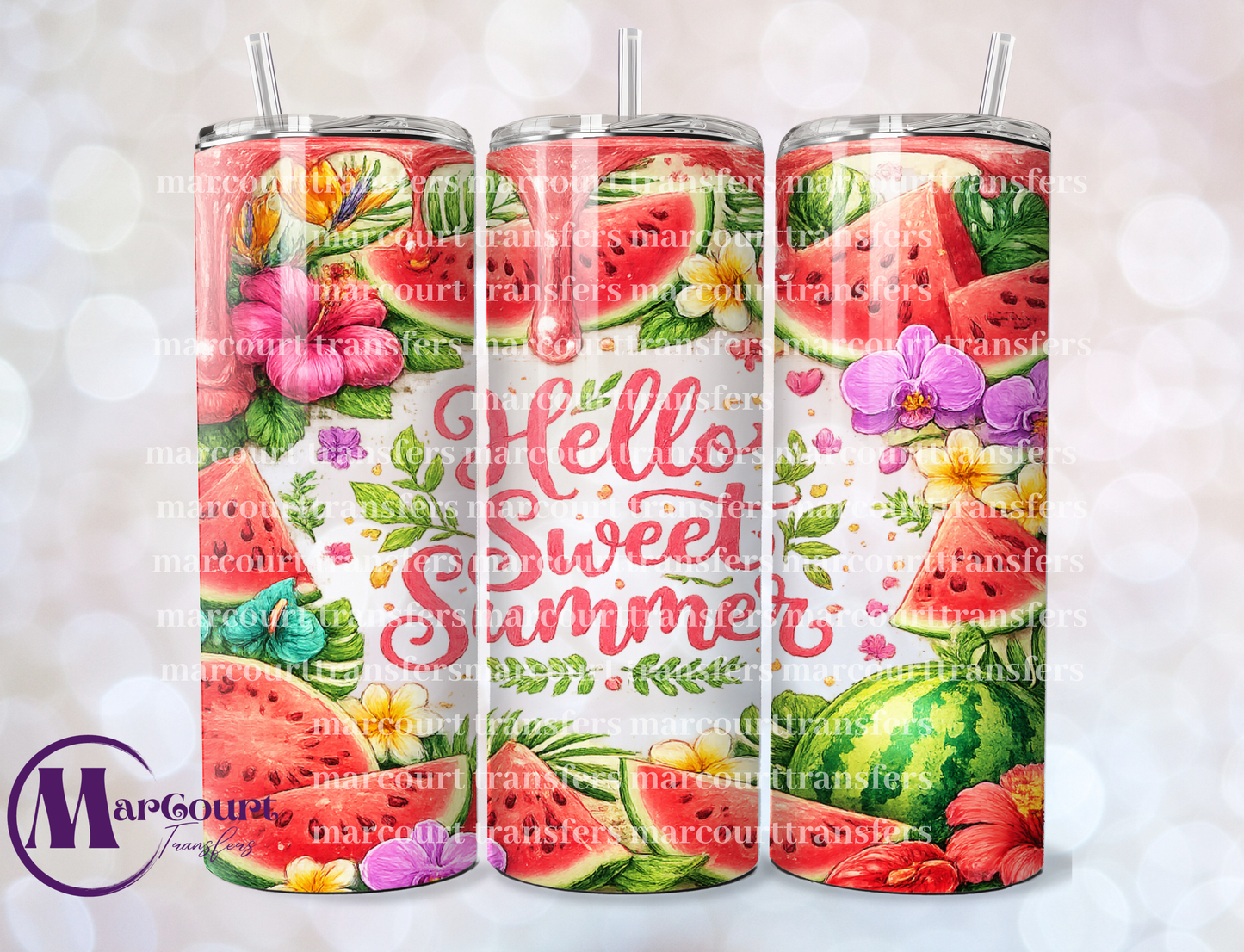 HELLO SWEET SUMMER-SKINNY TUMBLER TRANSFER (SUBLIMATION)