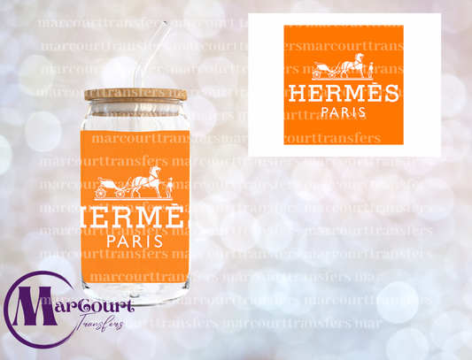 HERMES LOGO-DECAL-UV DTF CUP WRAP