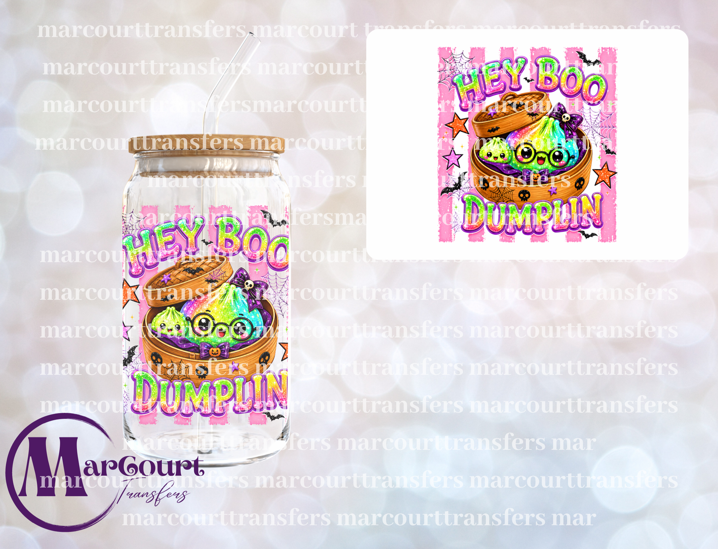 HEY BOO DUMPLING-UV DTF CUP WRAP