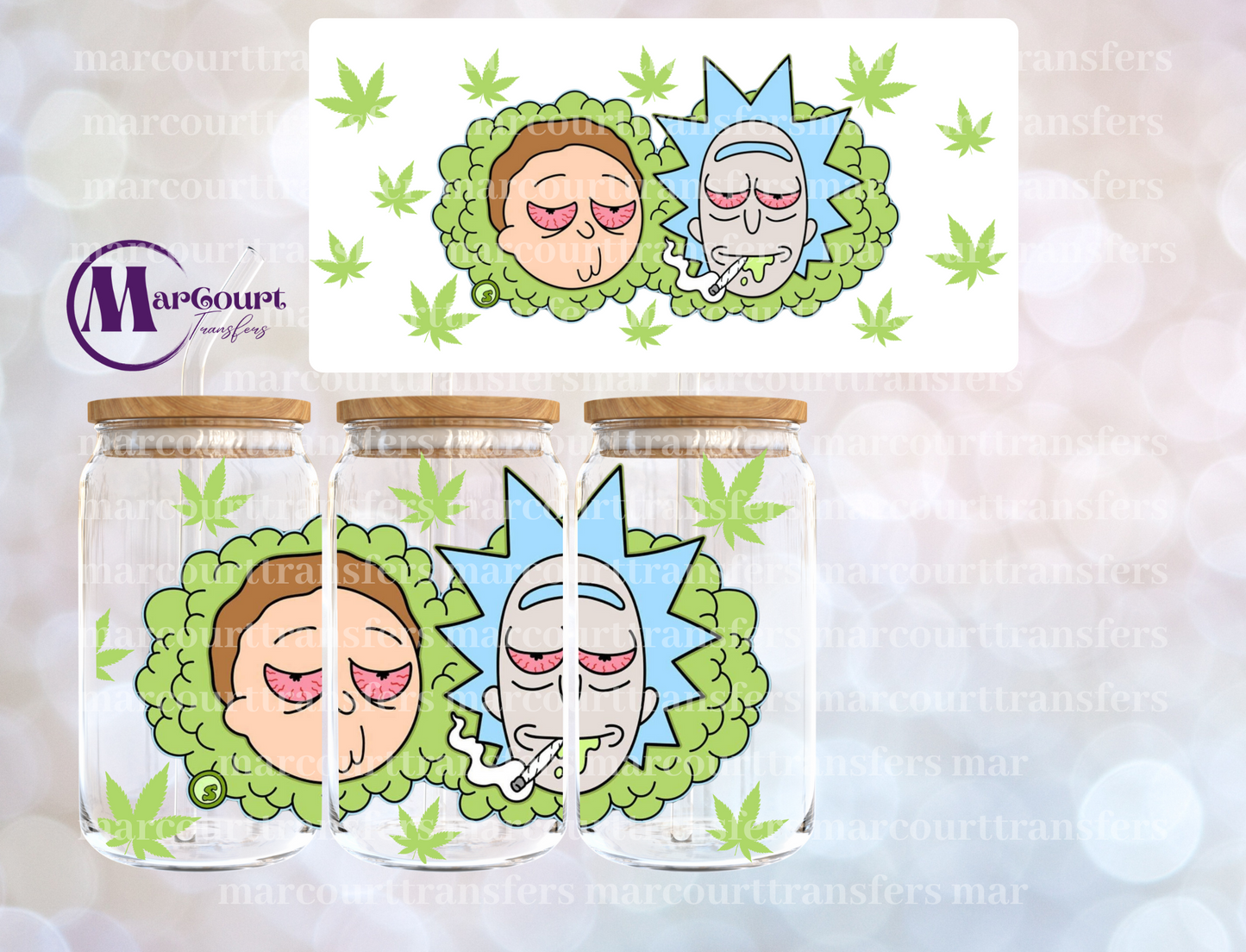 HIGH RICK AND MORTY-16 0Z-UV DTF CUP WRAP