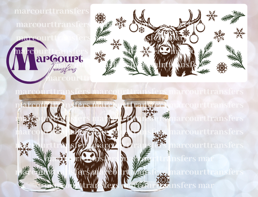 HIGHLAND CHRISTMAS ORNAMENTS-16 0Z-UV DTF CUP WRAP