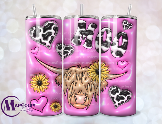 HIGHLAND COW INFLATED-SKINNY TUMBLER TRANSFER