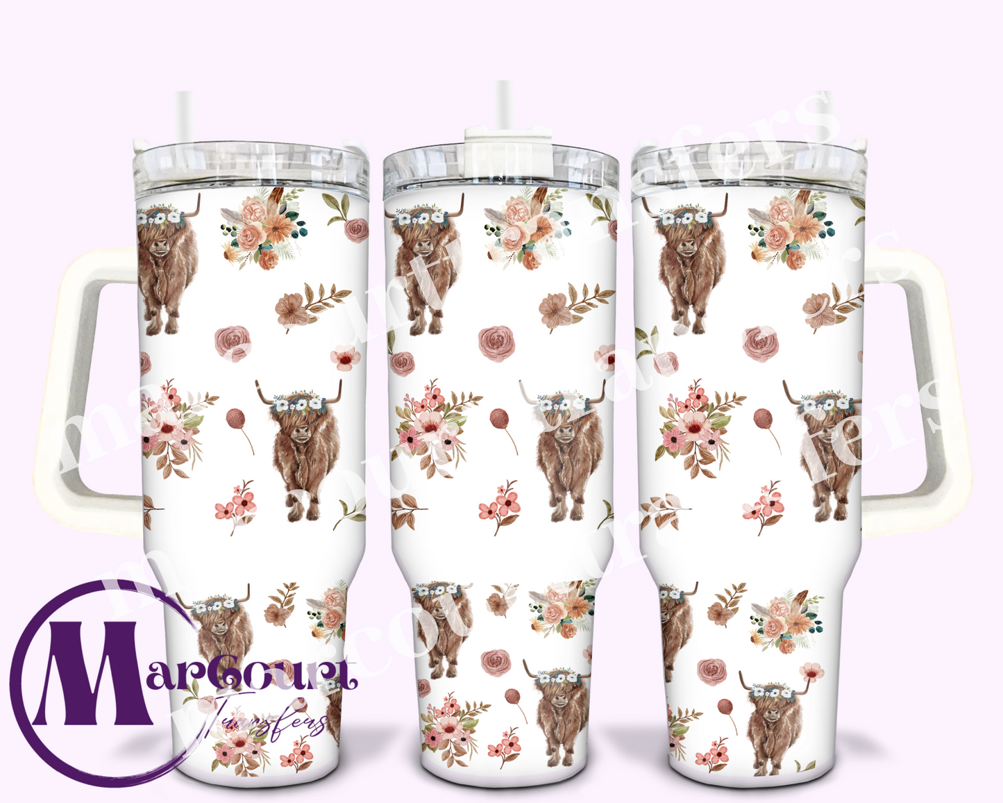 HIGHLAND COW WESTERN-40 0Z-UV DTF CUP WRAP