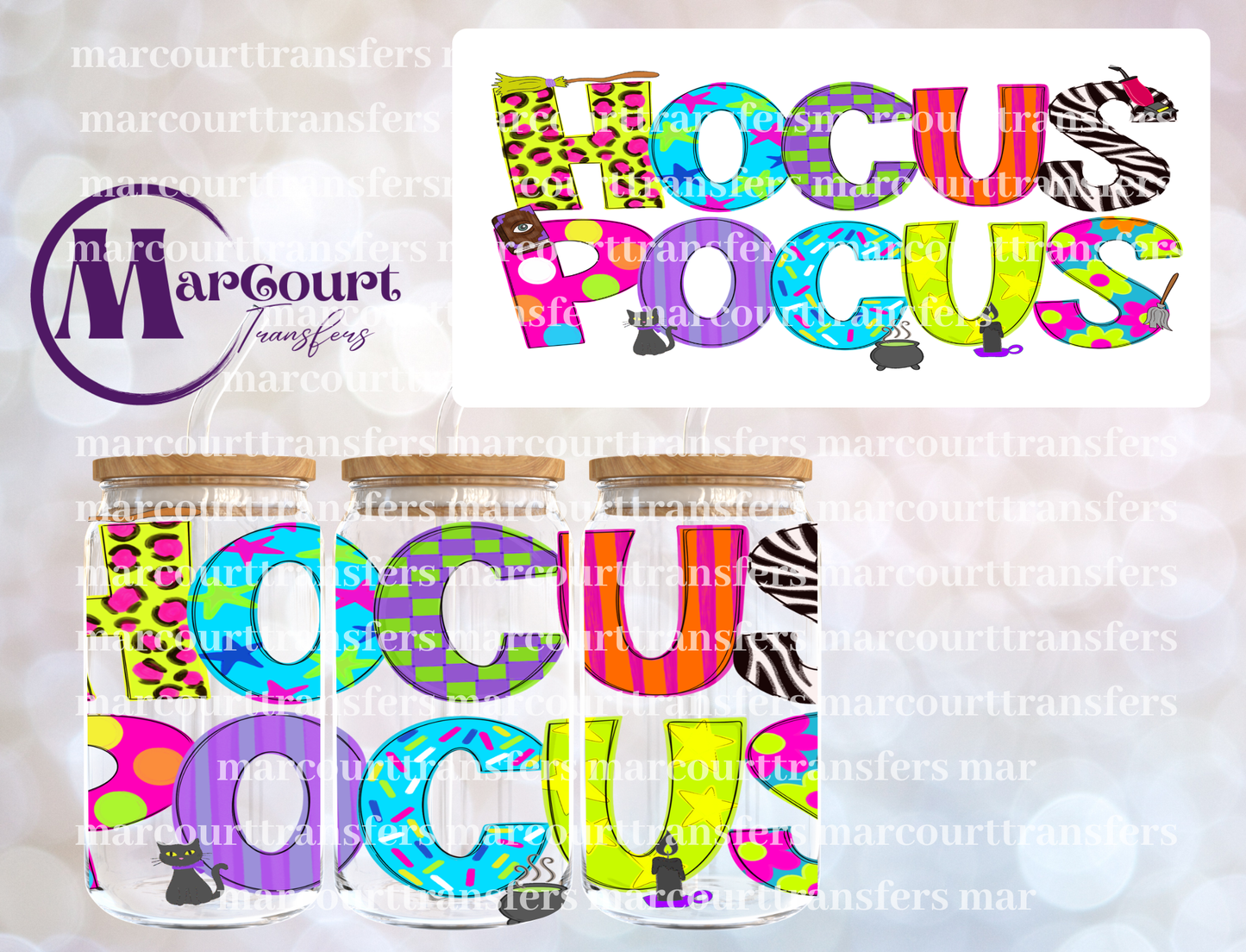 HOCUS POCUS LETTERS-16 0Z-UV DTF CUP WRAP