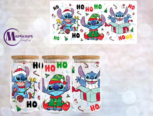 HO HO HO STITCH-16 0Z-UV DTF CUP WRAP
