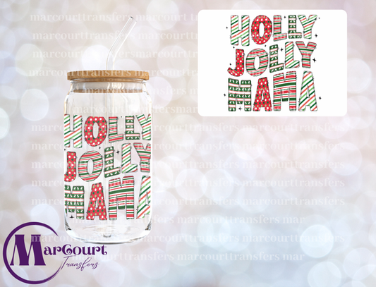 HOLLY JOLLY MAMA-DECAL-UV DTF CUP WRAP