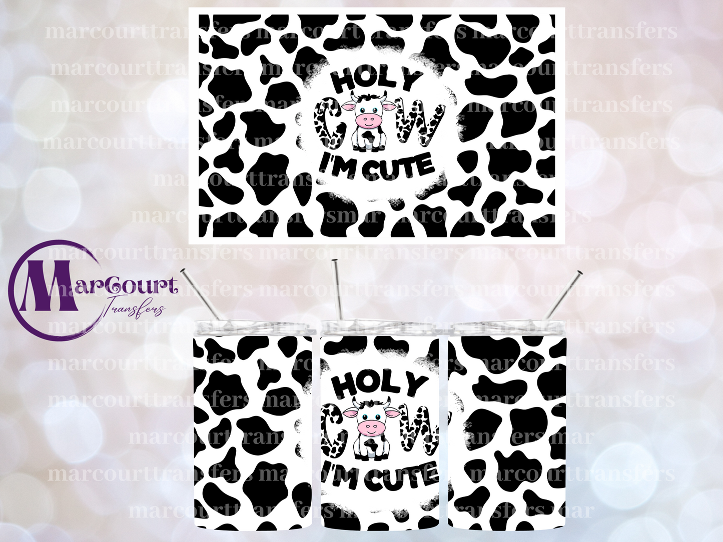 HOLY COW IM CUTE BLK-12 OZ CUP WRAP