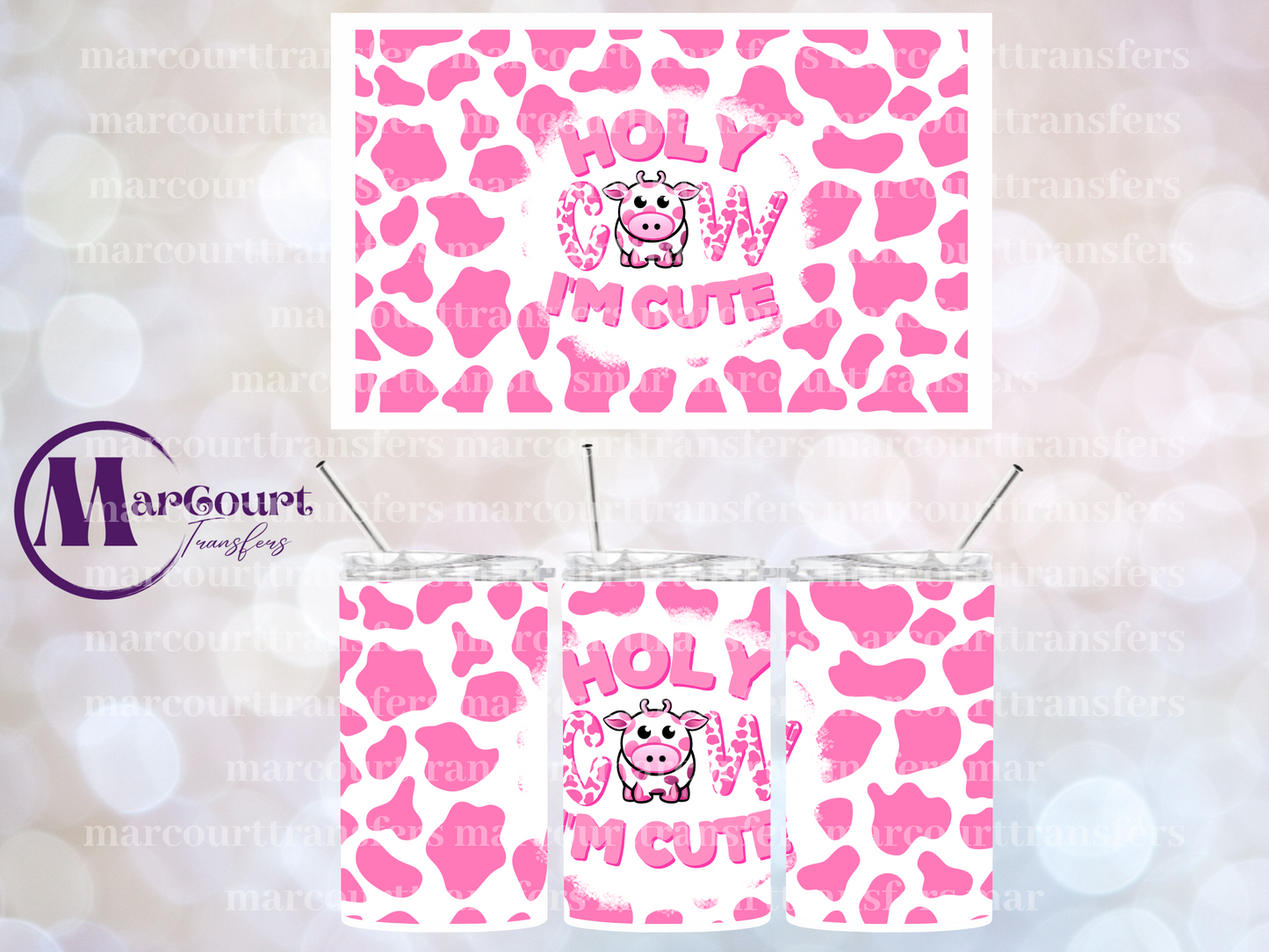 HOLY COW IM CUTE PINK-12 OZ CUP WRAP