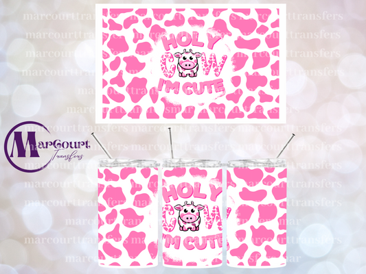 HOLY COW IM CUTE PINK-12 OZ CUP WRAP