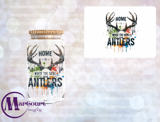 HOME IS WHERE THEY HANG YOUR ANTLERS-UV DTF CUP WRAP